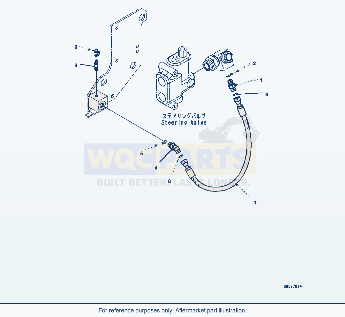 Komatsu WA320-6 Steering Control Valve, Piping parts diagram