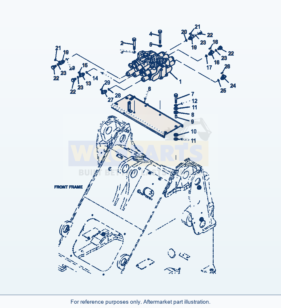 Komatsu WA320-6 Control Valve Mounting (3-Spool) parts diagram