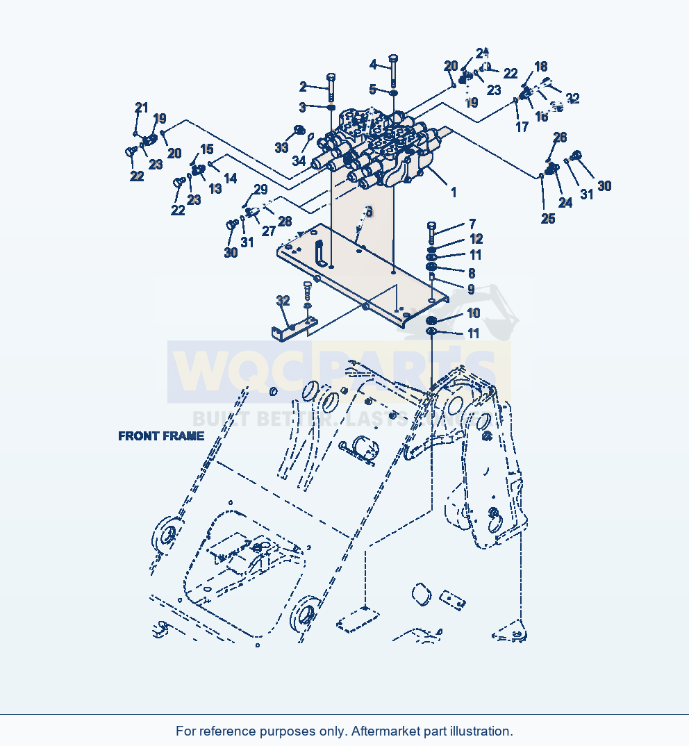Komatsu WA320-6 Control Valve Mounting (4-Spool) parts diagram