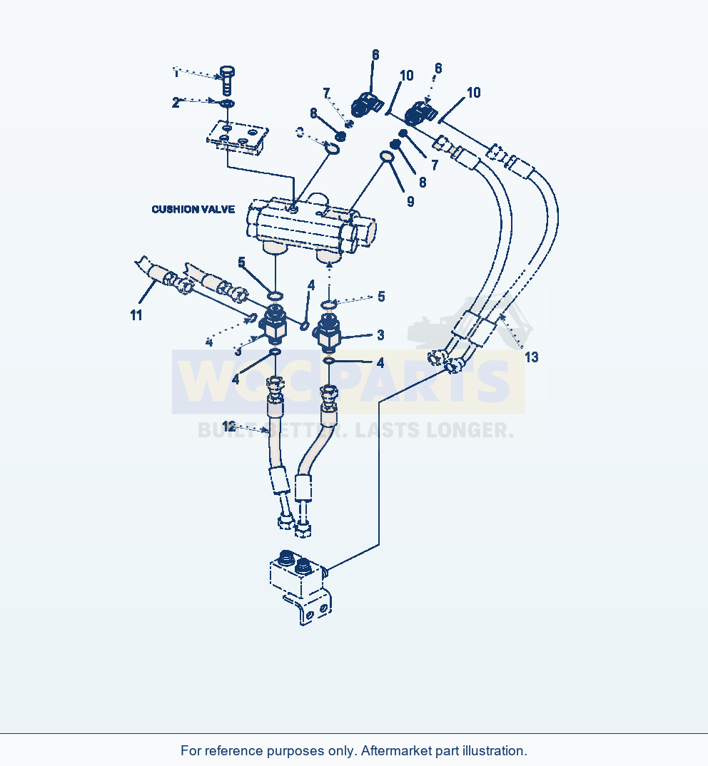 Komatsu WA320-6 Cushion Valve Mounting parts diagram