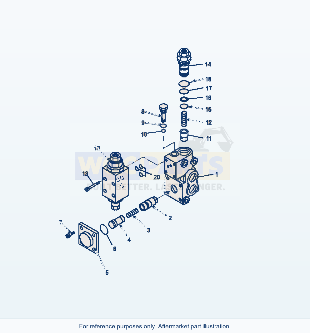Komatsu WA320-6 Cut-Off Valve Complete Assembly parts diagram