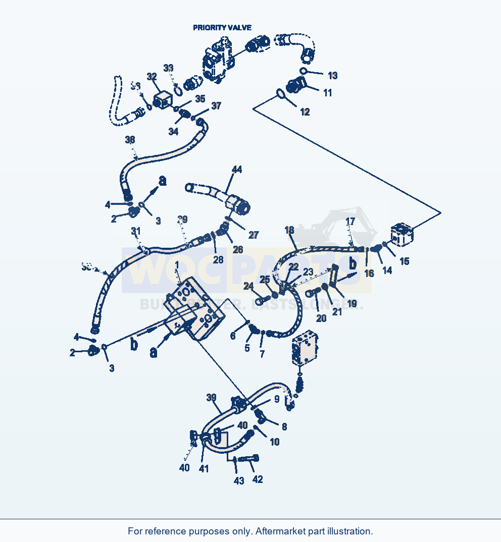 Komatsu WA320-6 Emergency Steering Lines And Mounting parts diagram
