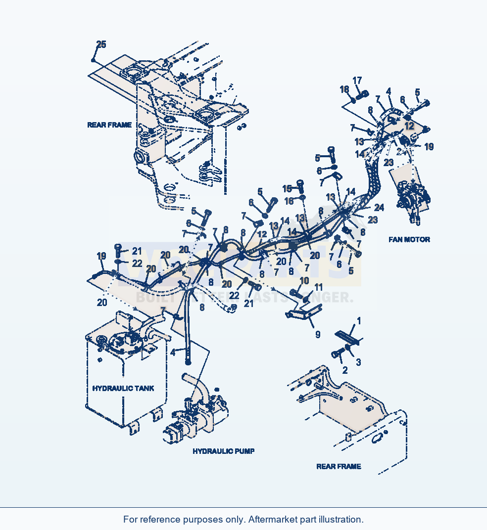 Komatsu WA320-6 Fan Drive Piping parts diagram