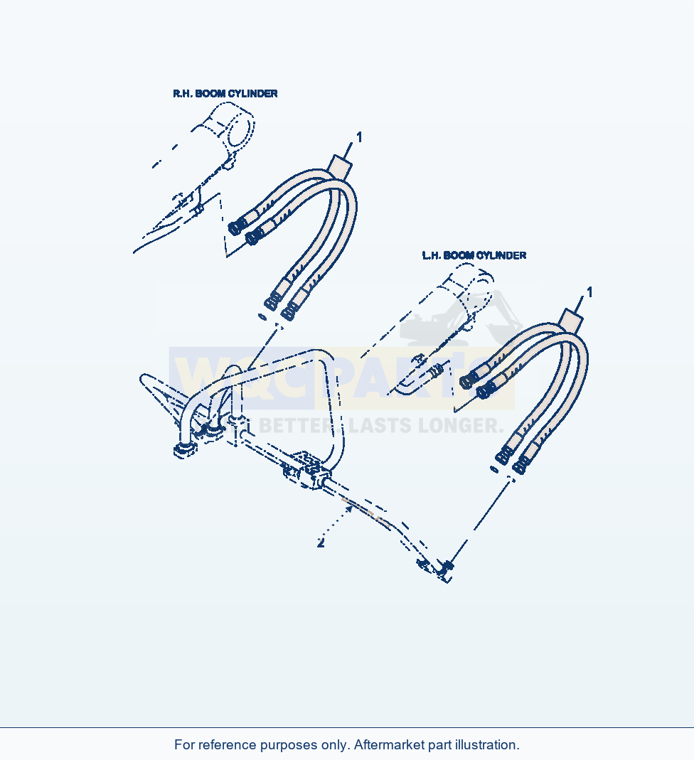 Komatsu WA320-6 Hydraulic Piping Boom Cylinder Piping parts diagram