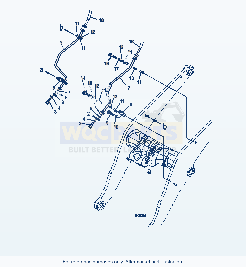 Komatsu WA320-6 Hydraulic Piping Boom Piping (High Lift) parts diagram