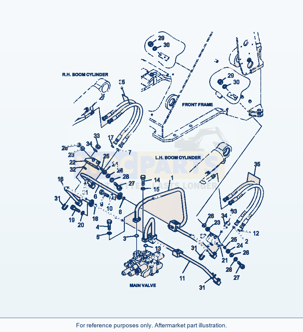 Komatsu WA320-6 Hydraulic Piping Lift Cylinder Line parts diagram