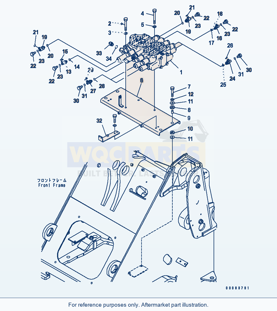 Komatsu WA320-6 Main Valve (For 4-Spool Valve)(#70001-) parts diagram