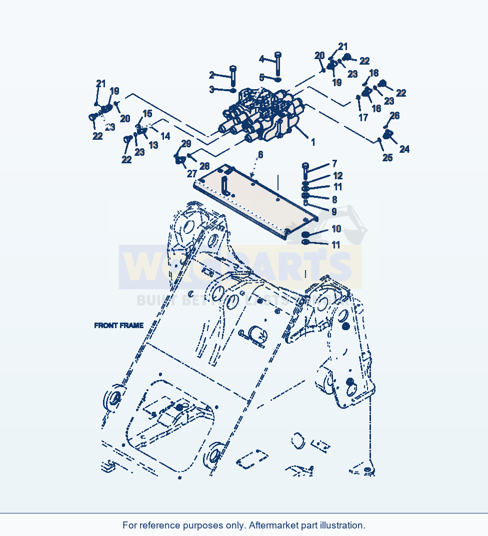Komatsu WA320-6 Main Valve Mounting (3-Spool Valve) parts diagram