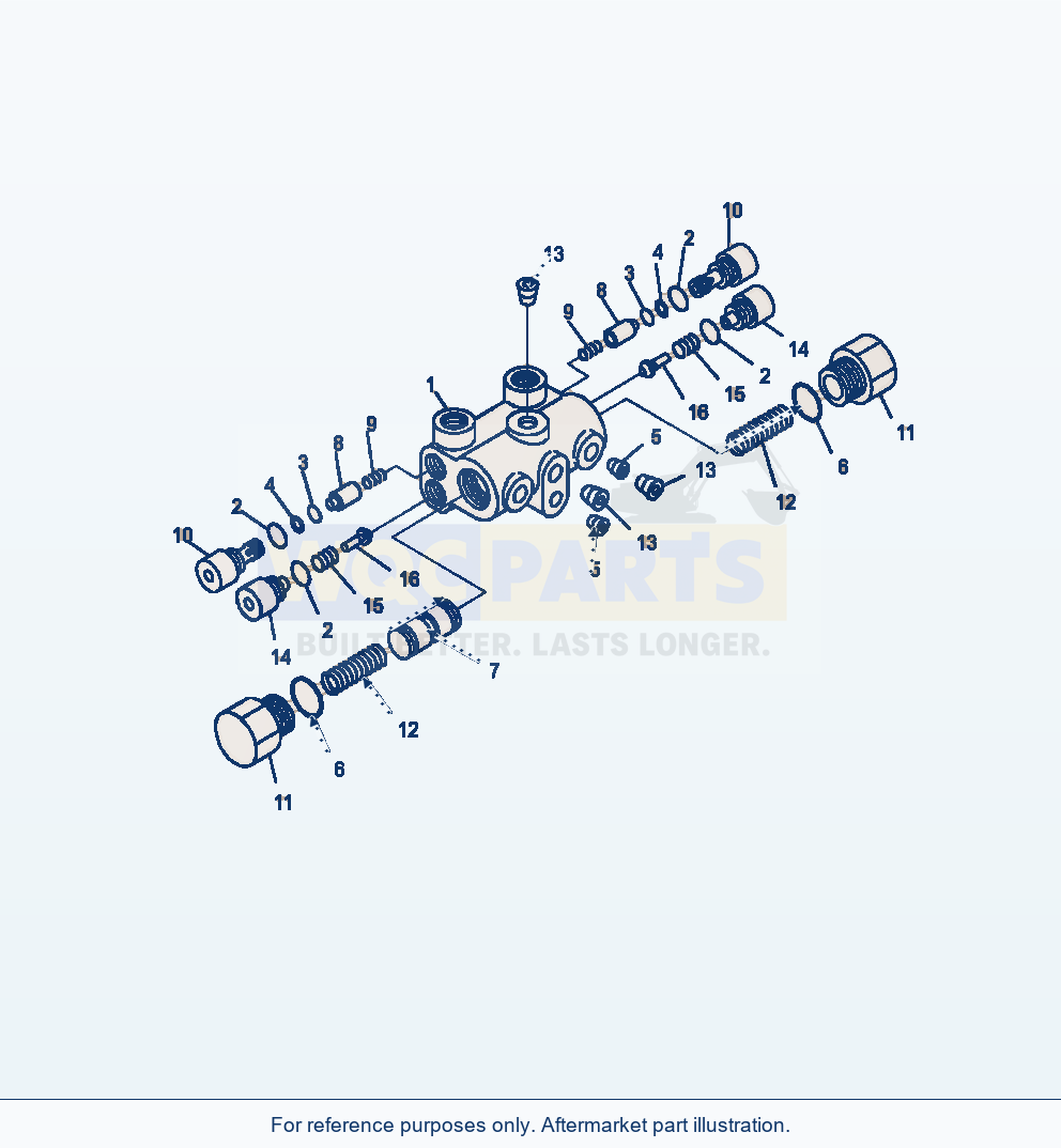 Komatsu WA320-6 Steering Line Cushion Valve parts diagram