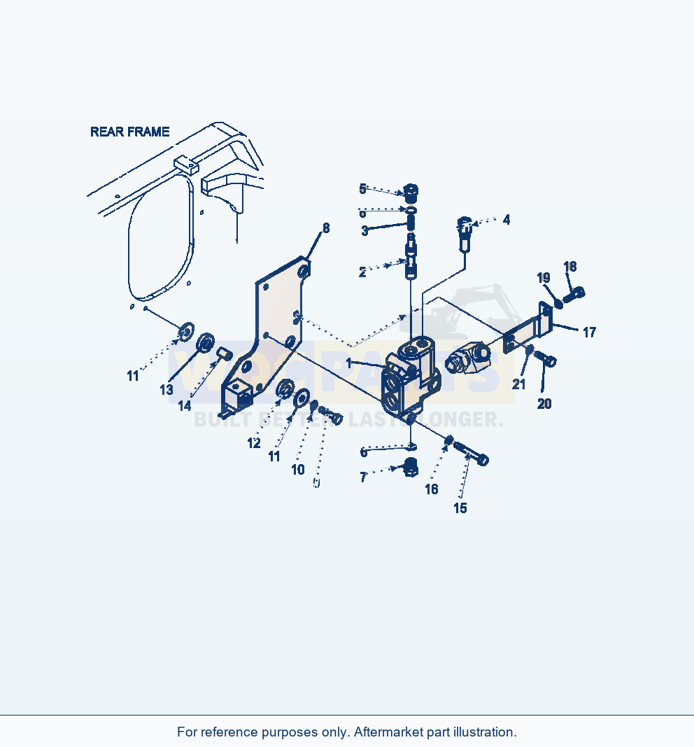 Komatsu WA320-6 Steering Valve Mounting parts diagram