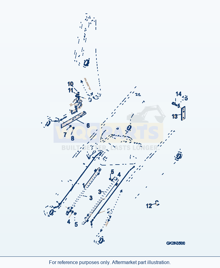 Komatsu WA320-6 Central Lubrication System, Bellcrank Piping parts diagram