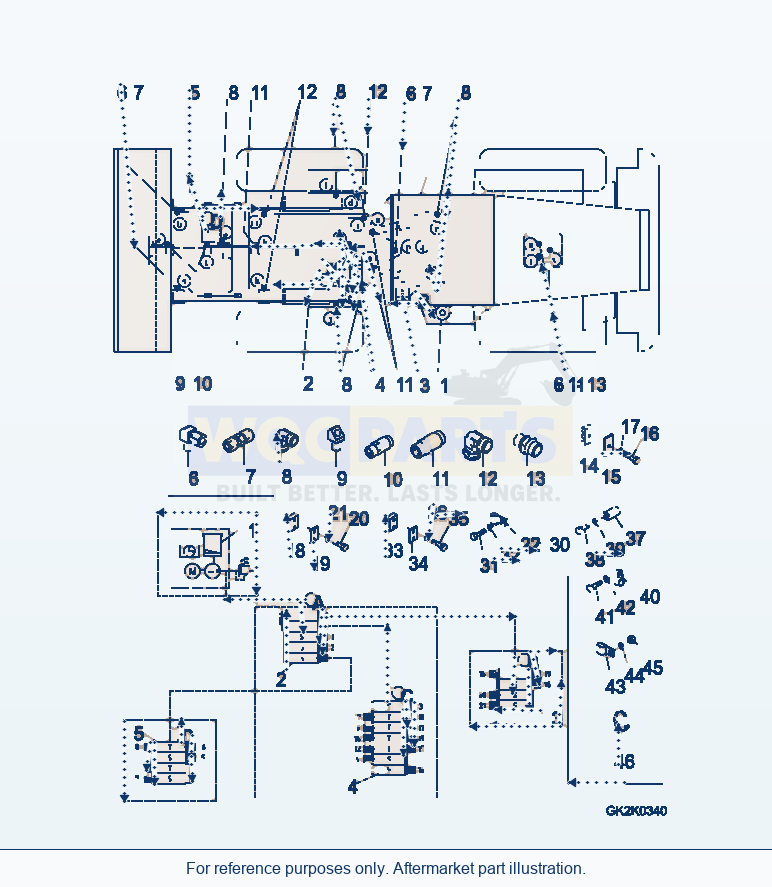 Komatsu WA320-6 Central Lubrication System, For Highlift, parts diagram