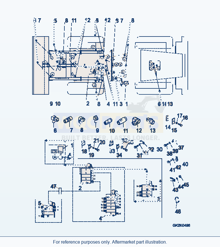 Komatsu WA320-6 Central Lubrication System, parts diagram