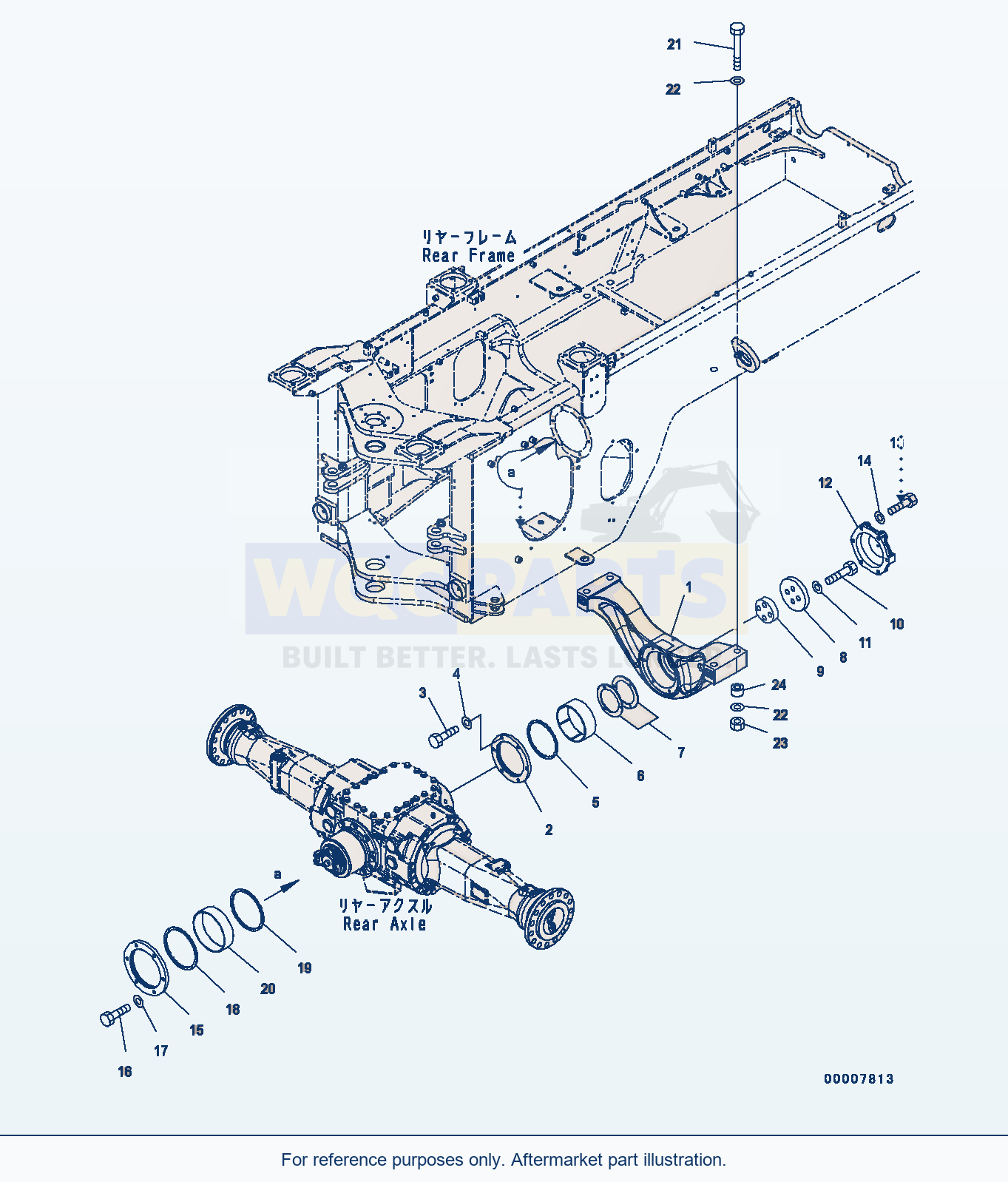 Komatsu WA320-6 Rear Axle Support Serial H62051 - UP parts diagram
