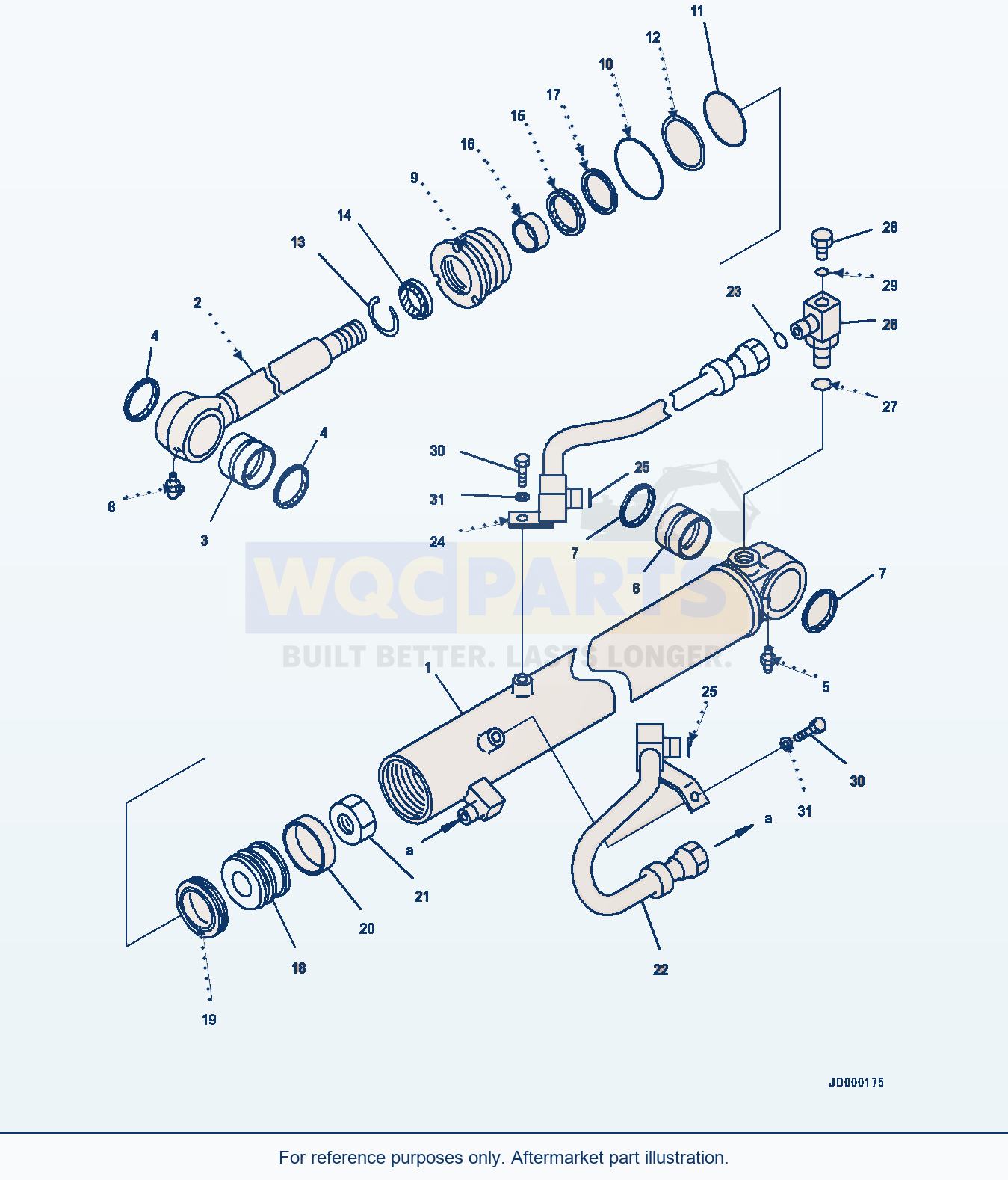 Komatsu WA320-6 Steering Cylinder, Cylinder Lhs parts diagram