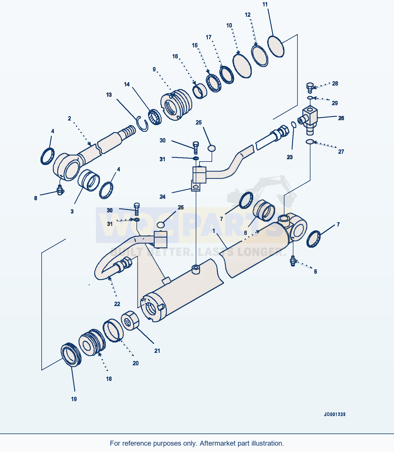 Komatsu WA320-6 Steering Cylinder, Cylinder Rhs parts diagram