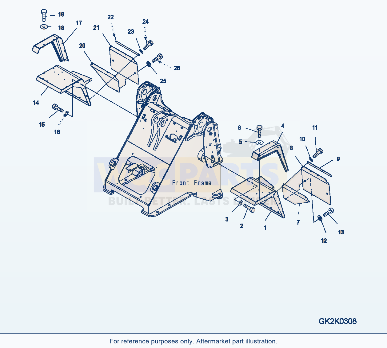 Komatsu WA320-6 Front Fender, Full parts diagram