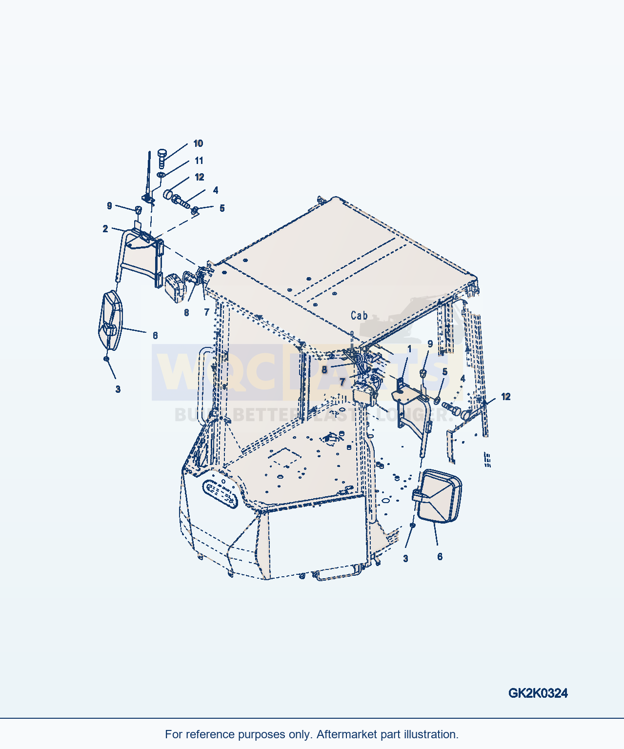 Komatsu WA320-6 Mirror parts diagram