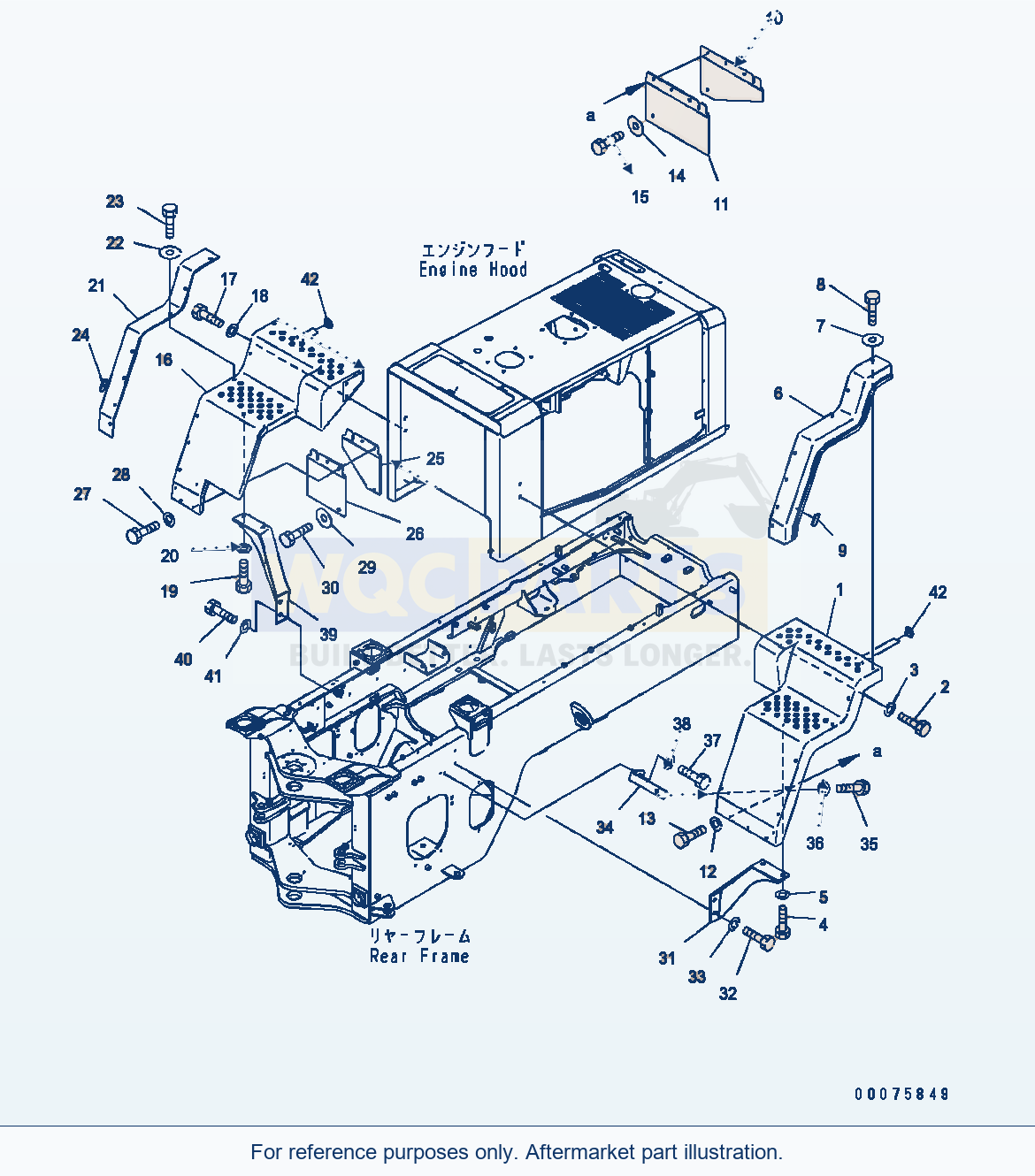 Komatsu WA320-6 Rear Fender, Fender parts diagram