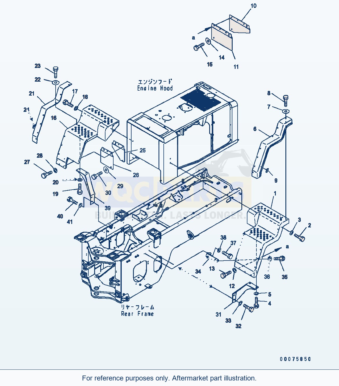 Komatsu WA320-6 Rear Fender, For Full Fender, Fender parts diagram
