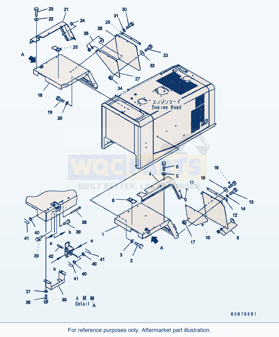 Komatsu WA320-6 Rear Fender, For Full Fender, Full Fender parts diagram