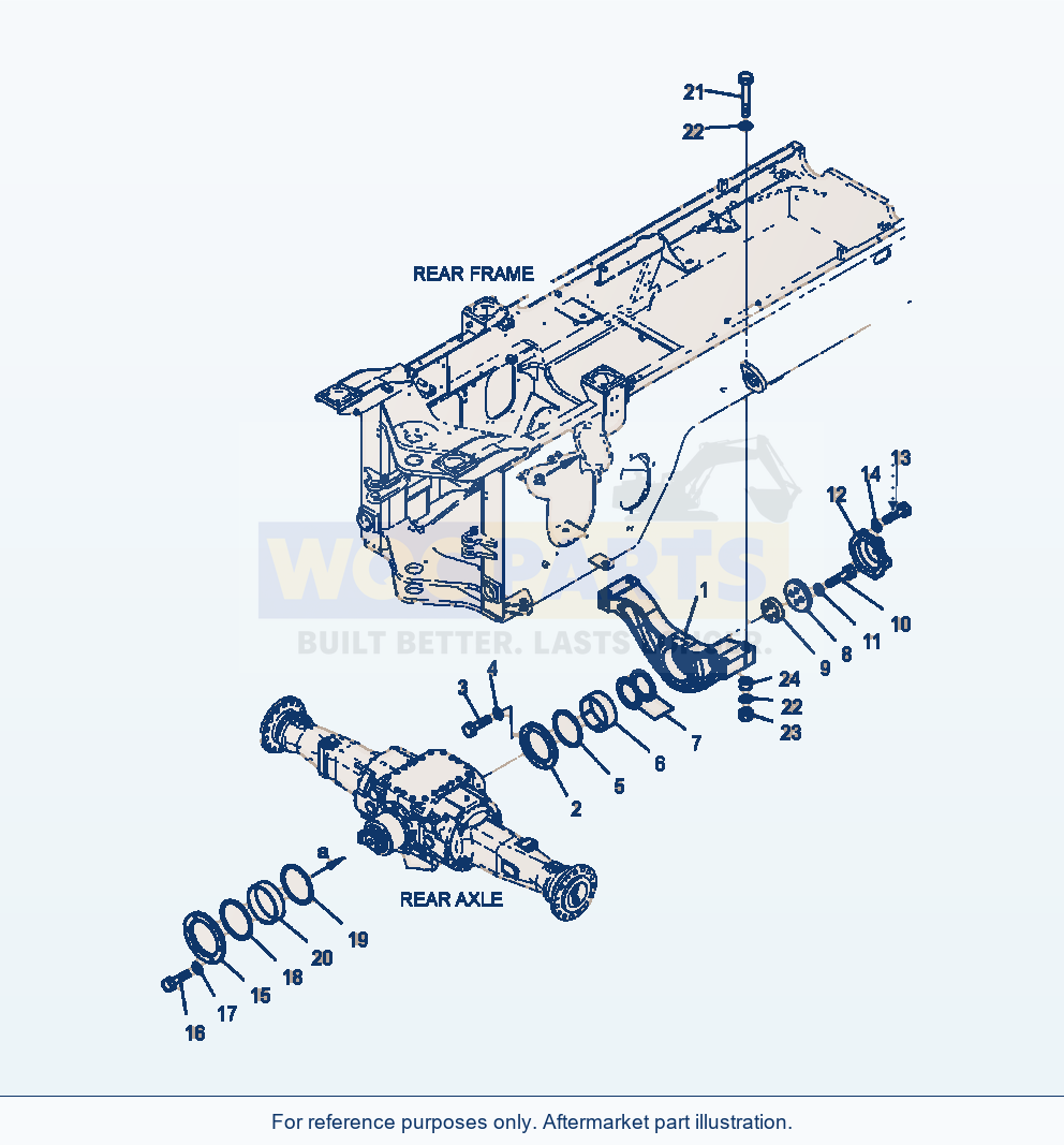 Komatsu WA320-6 Rear Axle Support Serial A34001-UP parts diagram