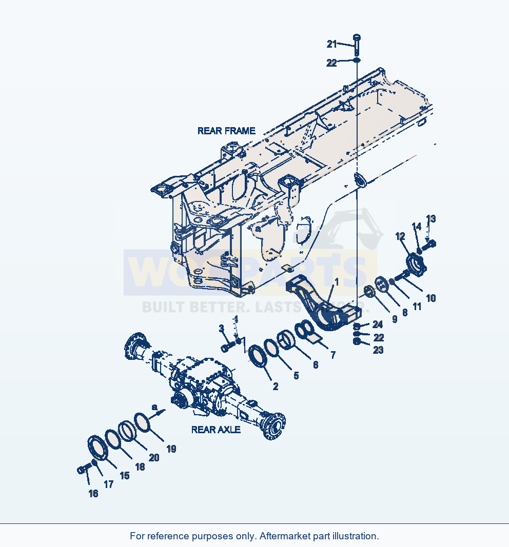 Komatsu WA320-6 Rear Axle Support Serial A35001-UP parts diagram
