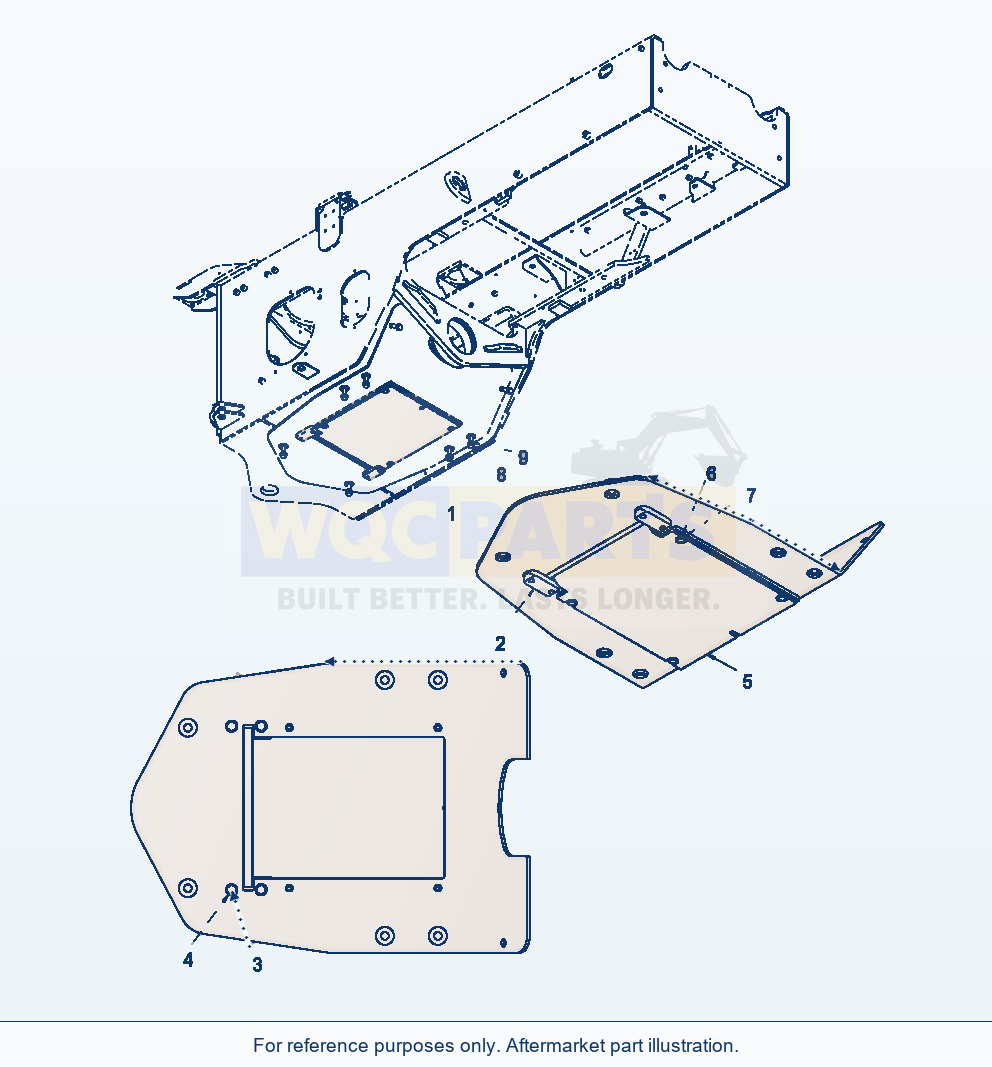 Komatsu WA320-6 Rear Frame Waste Handler Underguard parts diagram