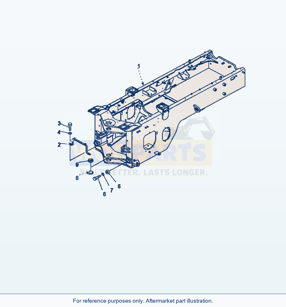 Komatsu WA320-6 Rear Frame With Additional Counterweight parts diagram