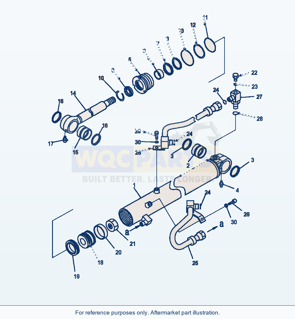 Komatsu WA320-6 Steering Cylinder Complete Assembly parts diagram