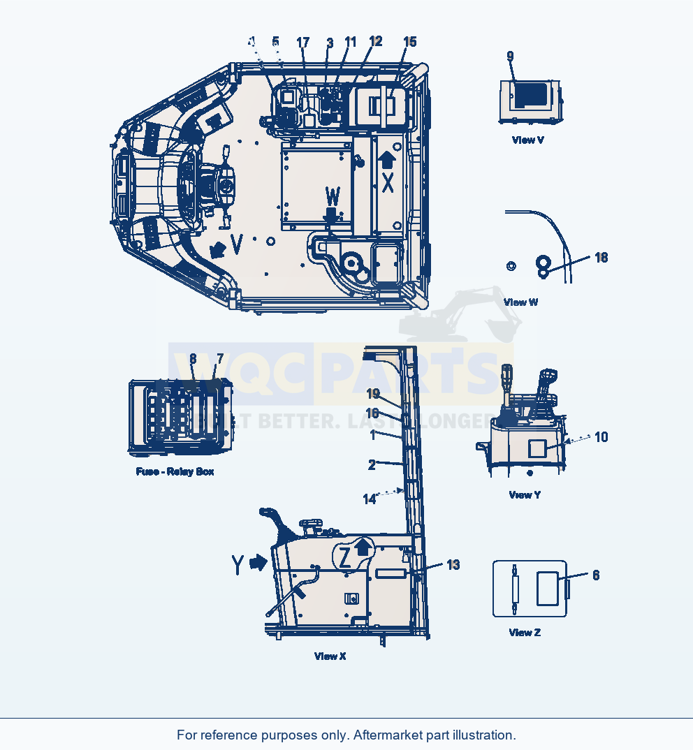 Komatsu WA320-6 Operators Compartment Decals - English parts diagram