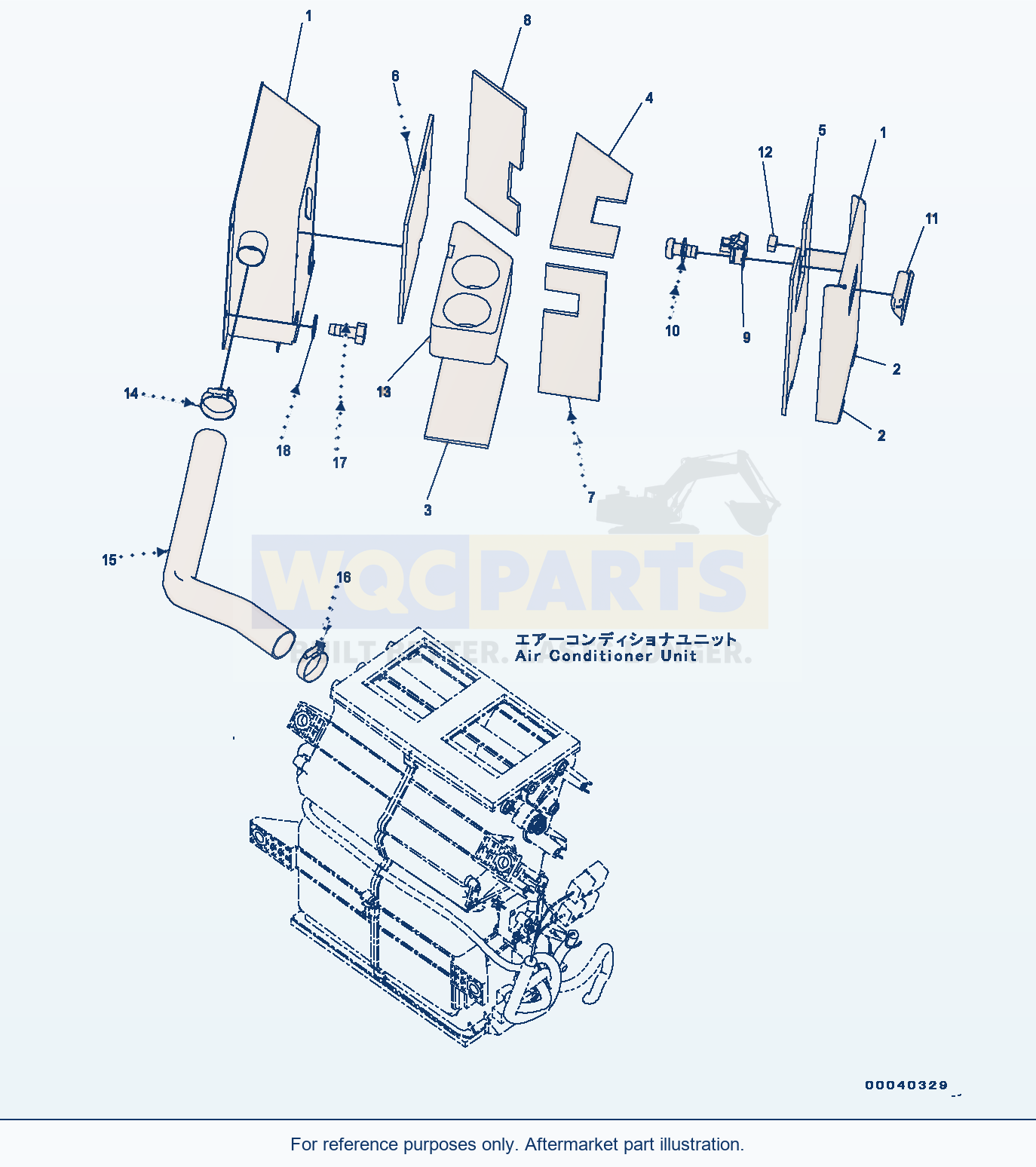 Komatsu WA320-6 Cooler And Heater Box (#70291-) Serial 70291-UP parts diagram