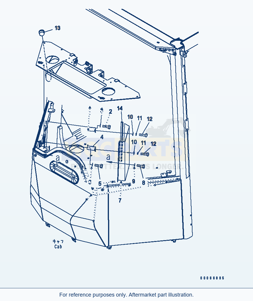 Komatsu WA320-6 Cooler And Heater Box Less(#70001-) parts diagram