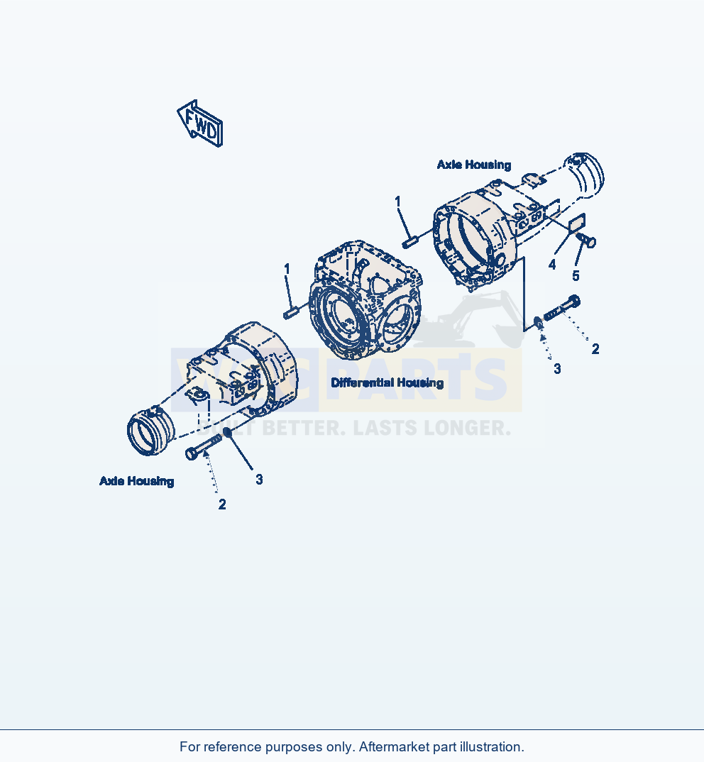 Komatsu WA320-6 Front Axle Axle Housing Mounting parts diagram