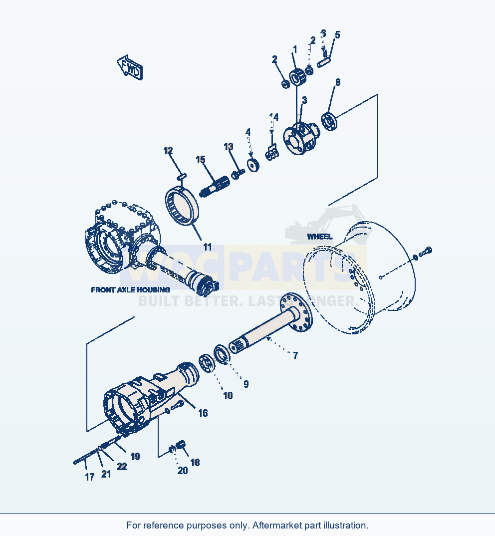 Komatsu WA320-6 Front Axle Final Drive And Housing, R.H. parts diagram