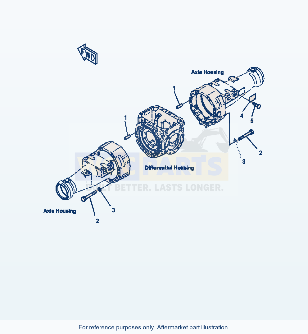 Komatsu WA320-6 Front Axle Mounting And Plug parts diagram