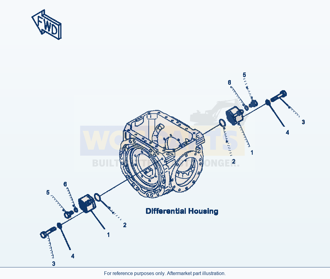 Komatsu WA320-6 Front Axle Slack Adjuster Mounting parts diagram