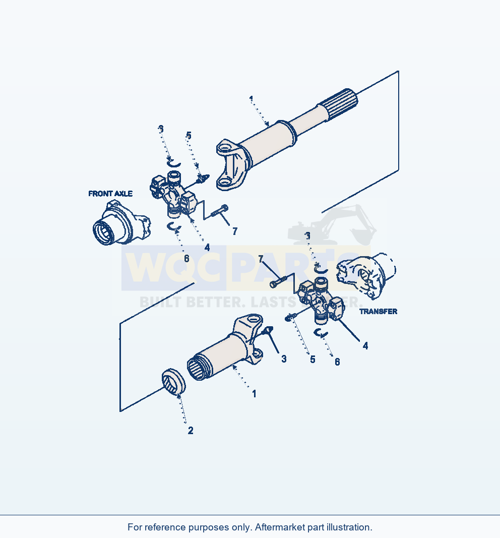 Komatsu WA320-6 Front Driveshaft parts diagram