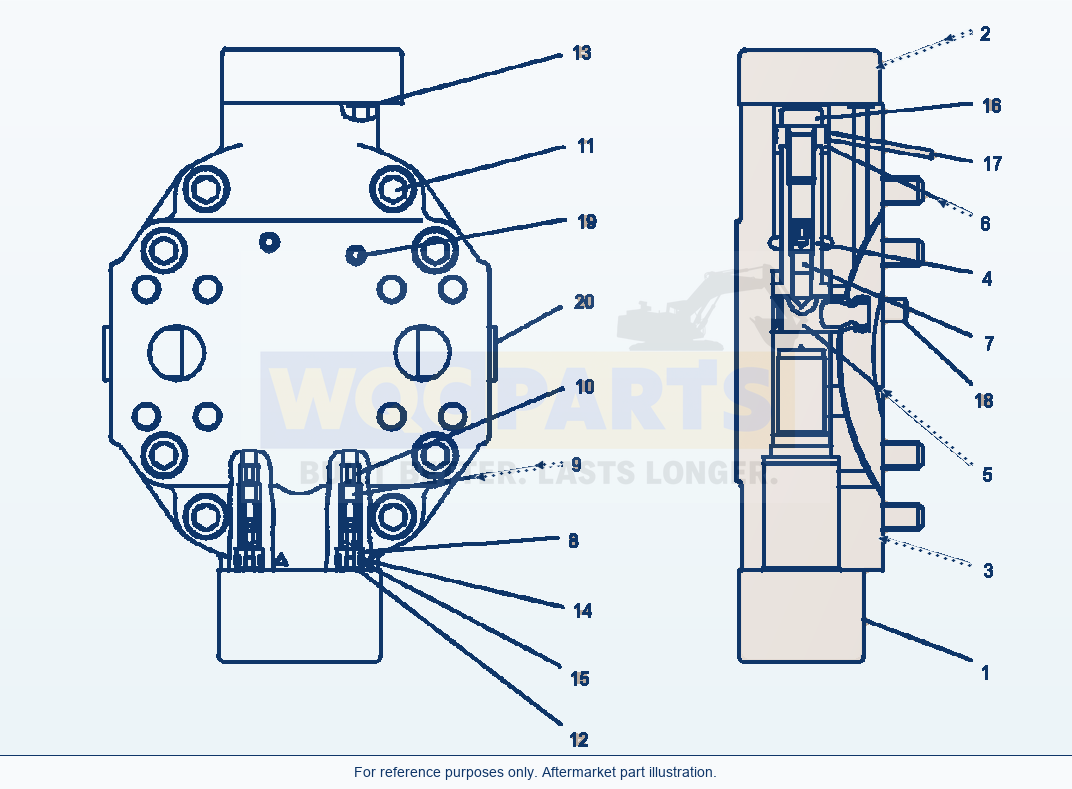 Komatsu WA320-6 Hst Motor L.H. Control parts diagram