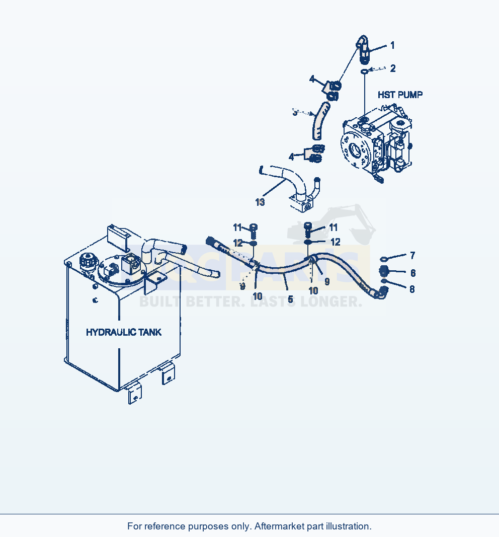 Komatsu WA320-6 Hst Oil Line Pump Drain Line parts diagram