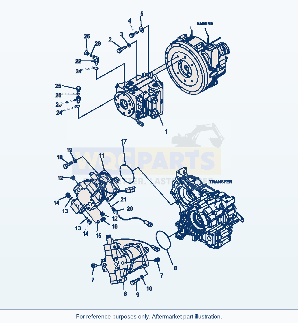Komatsu WA320-6 Hst Pump And Motor Mountings Serial A34001-UP parts diagram
