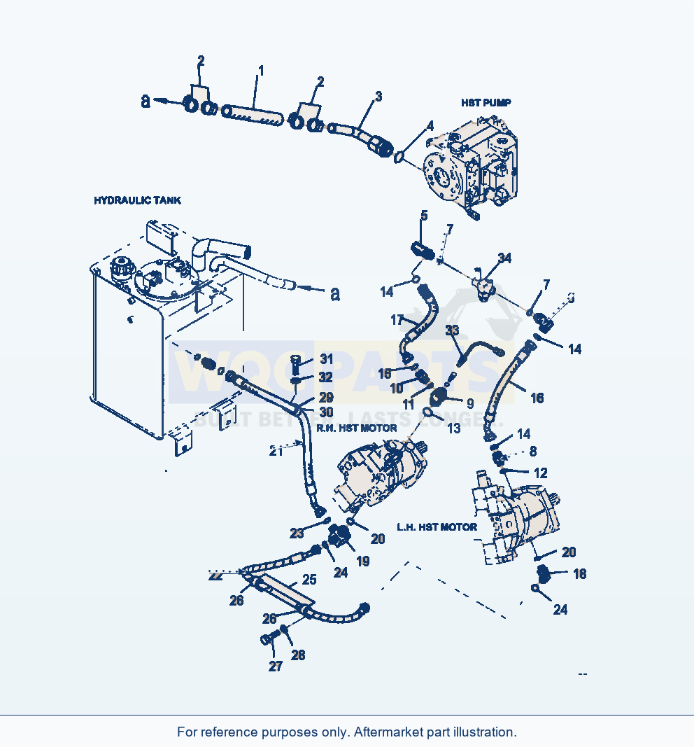 Komatsu WA320-6 Hydraulic Piping Hst Oil Charge Line parts diagram