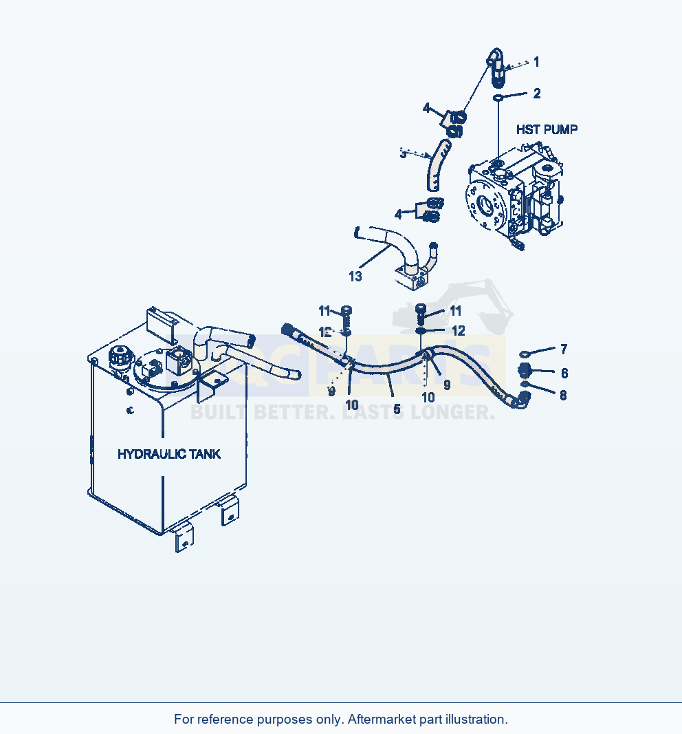 Komatsu WA320-6 Hydraulic Piping Hst Oil Pump Drain Line parts diagram
