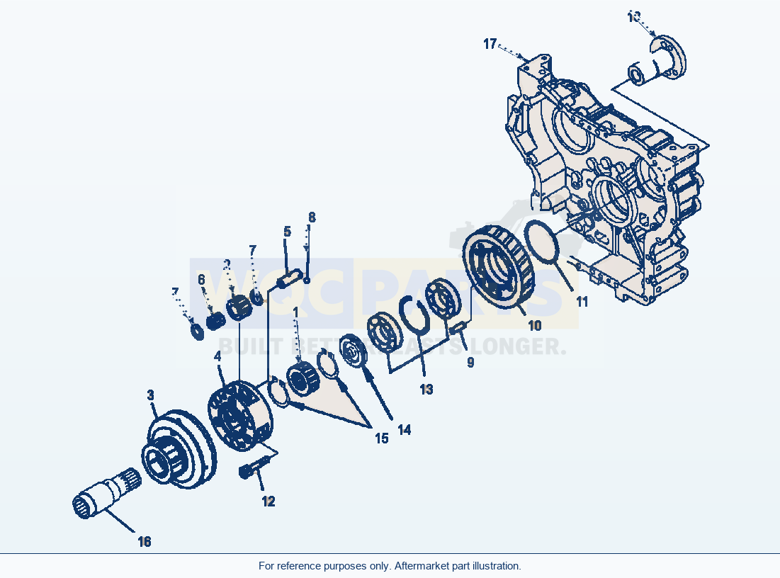 Komatsu WA320-6 Transfer Case Gear parts diagram