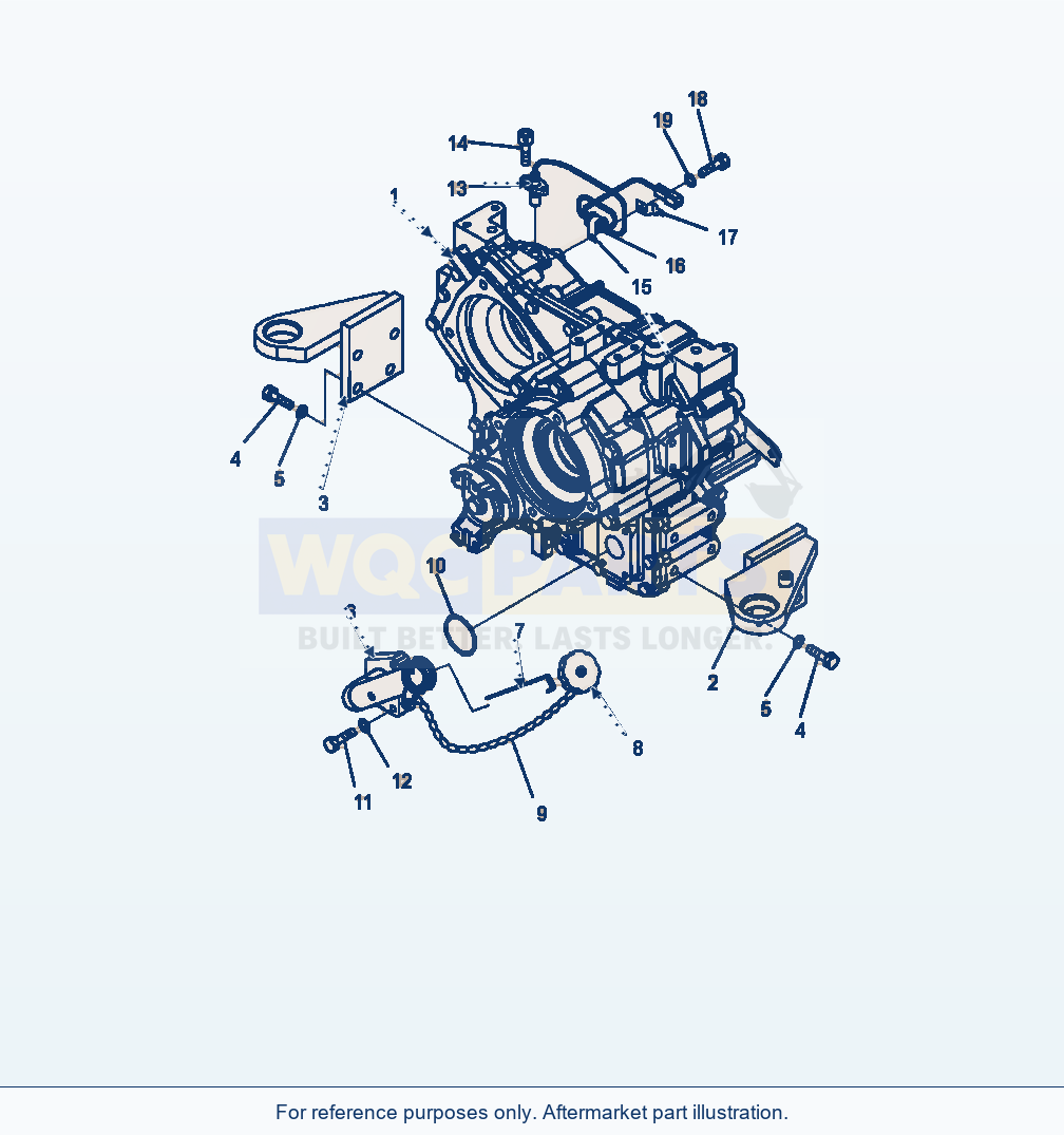 Komatsu WA320-6 Transfer Case Mounting Brackets parts diagram
