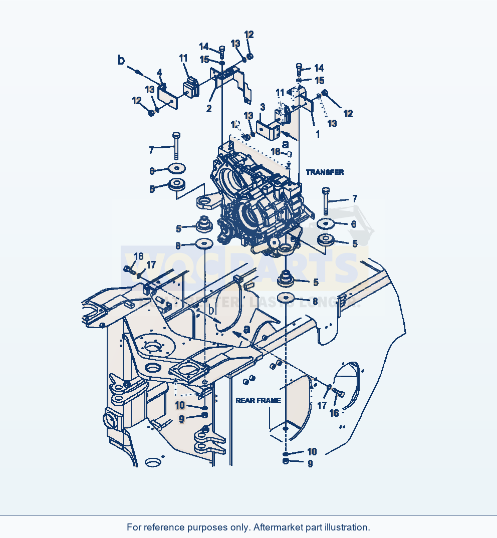 Komatsu WA320-6 Transfer Case Mounting To Frame parts diagram