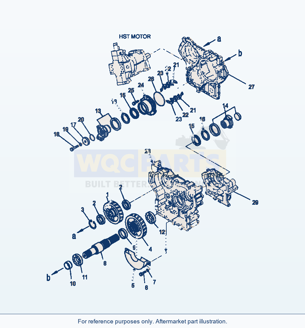 Komatsu WA320-6 Transfer Case Output Shaft parts diagram