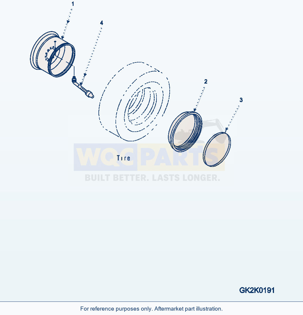 Komatsu WA320-6 Rim, For Tyre Size 20,5R25 parts diagram
