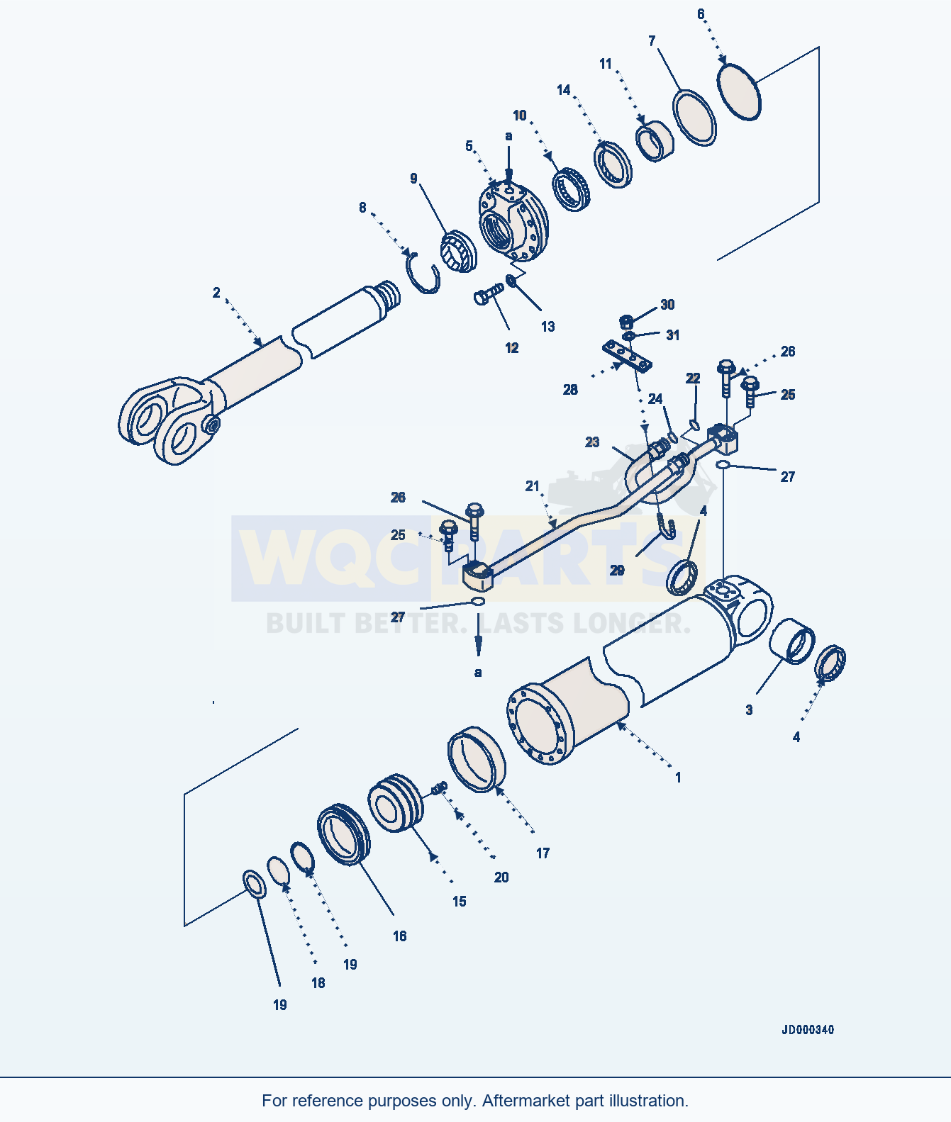 Komatsu WA320-6 Boom Lift Cylinder, Cylinder Lhs parts diagram