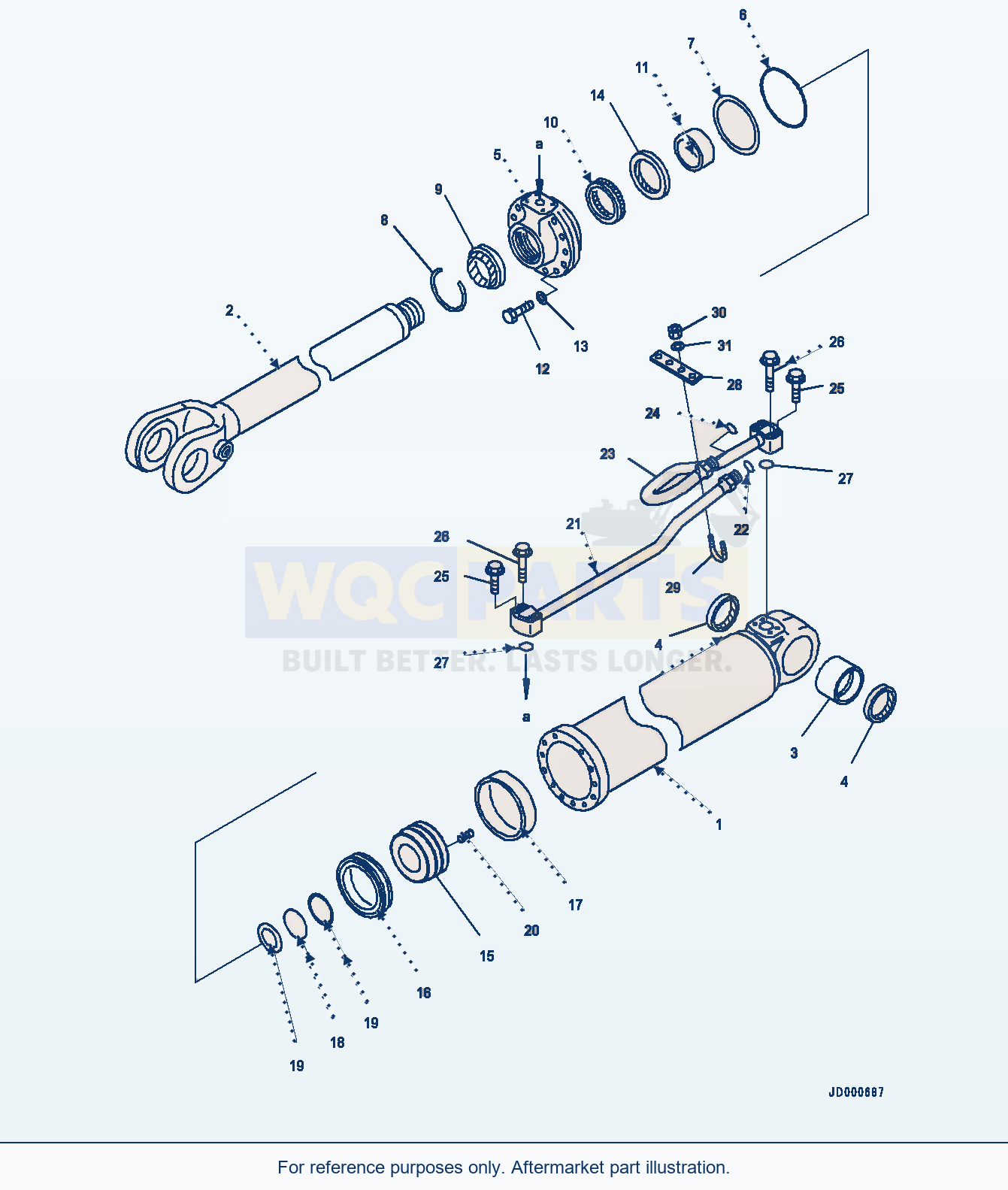 Komatsu WA320-6 Boom Lift Cylinder, Cylinder Rhs parts diagram